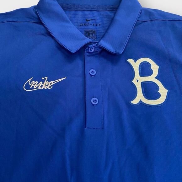 Nike MLB Brooklyn Dodgers Cooperstown Collection DRI-Fit Polo Shirt size M New - Picture 3 of 9